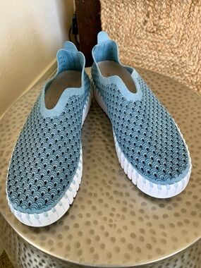 Ilse Jacobsen light blue perforated slip-on sneaker